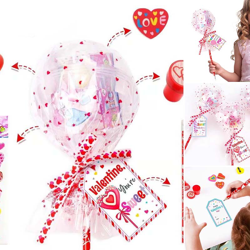 24 Pack Giant Lollipop-Shaped Stationery Set