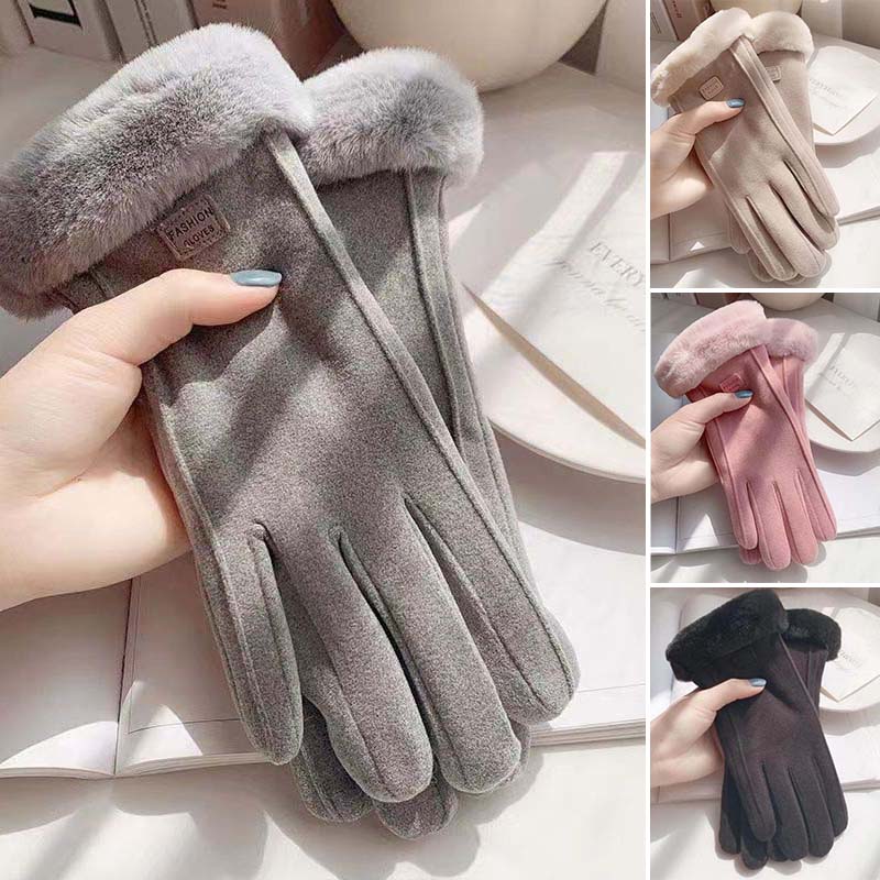 Solid Color Windproof and Warm Touch Screen Gloves