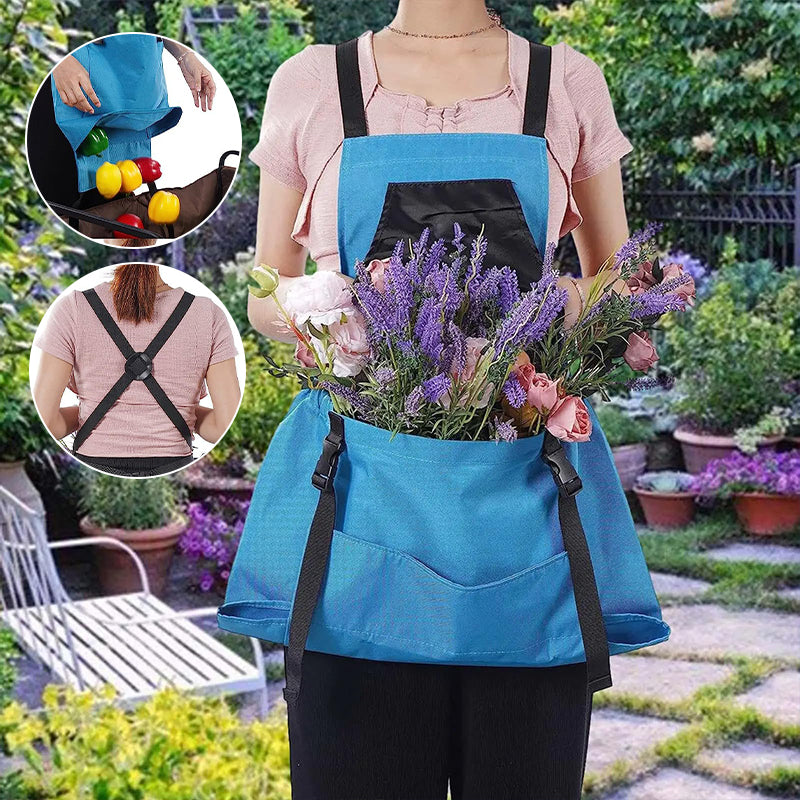 Deep Pocket Gardening Apron With Deep Kangaroo Release Pockets