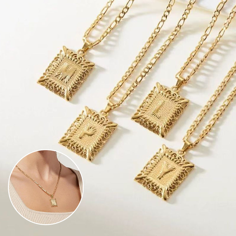 Gold Letter Pendant Necklace