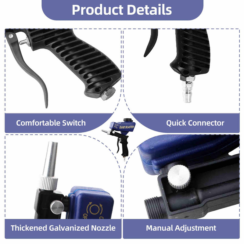 Portable Anti-Slip Handheld Sand Blaster with Nozzle