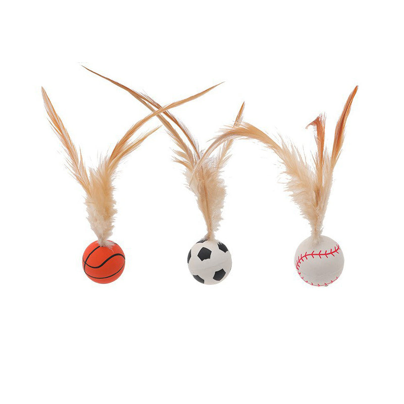 Interactive Feather Ball Toy Set for Cats (3 PCS)