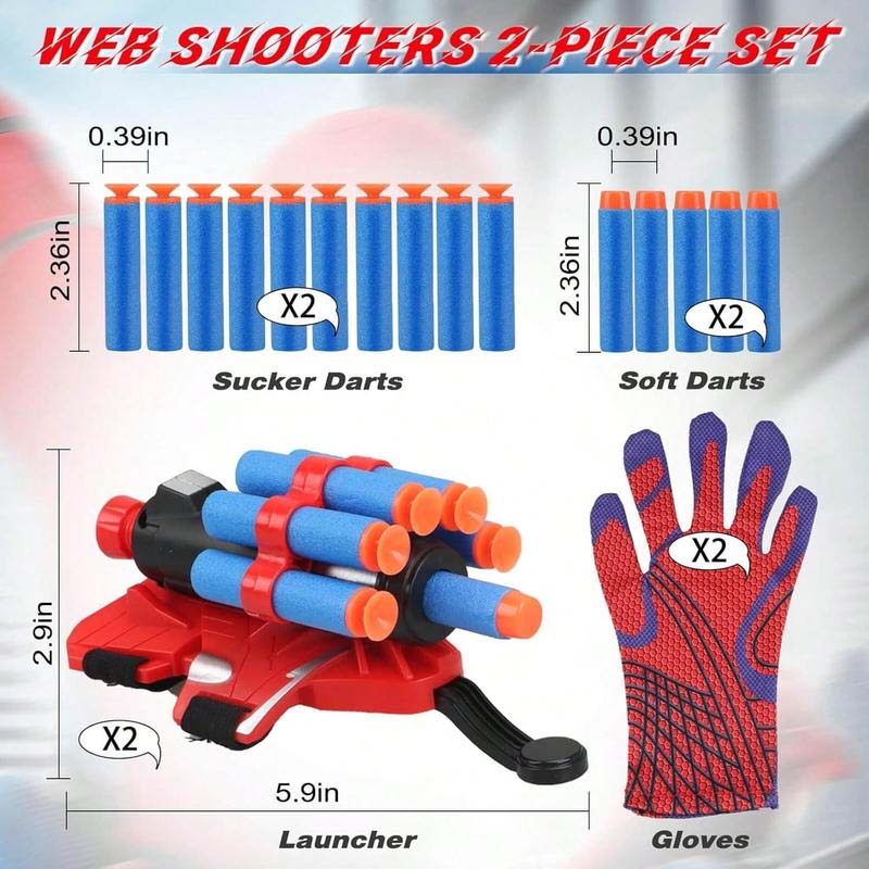 Web Shooters Toy, Toy for Young, Web Slinger Toys with Spider Glove Launcher, Toys for Young Men's Birthday Gifts