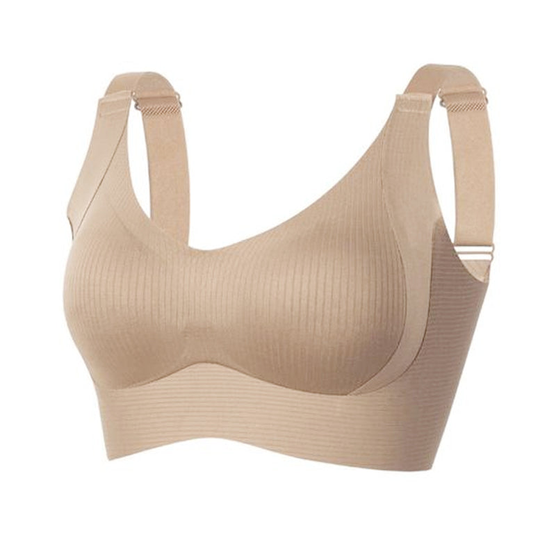 Women's Solid Four-breasted Adjustable Wireless Bra