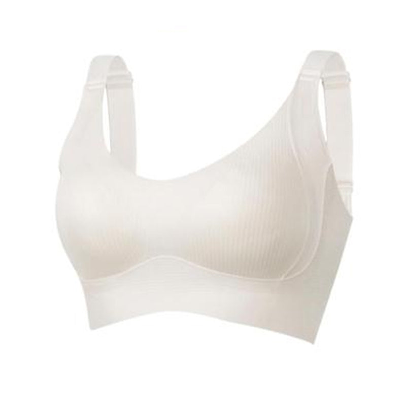 Women's Solid Four-breasted Adjustable Wireless Bra