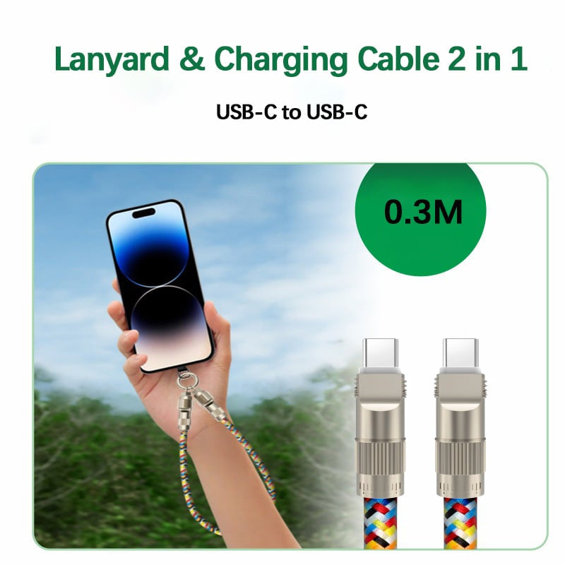 Mobile Phone Lanyard & Charging Cable 2 in 1