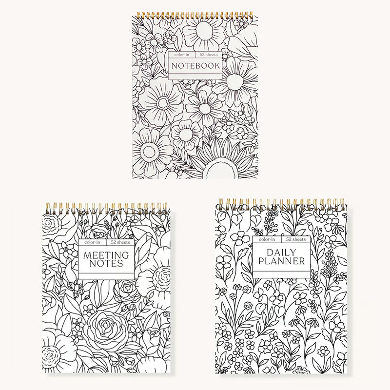 Color-In Spiral Notebook & Daily Planner