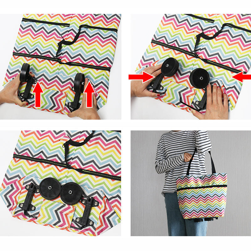 Foldable Shopping Trolley Tote Bag