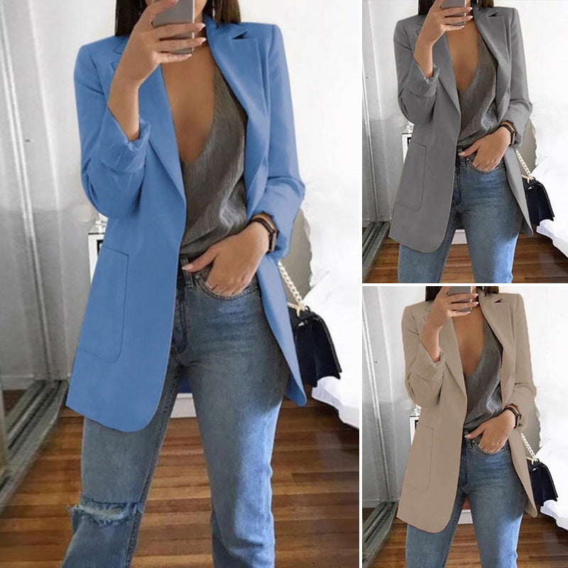 Women's Fashion Lapel Slim Cardigan Temperament Suit Jacket