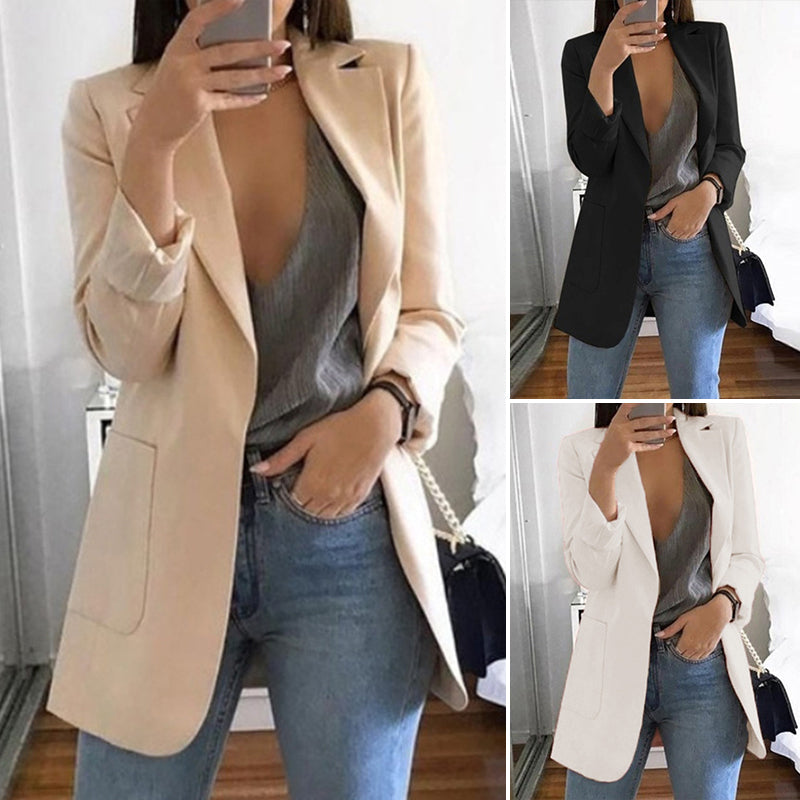 Women's Fashion Lapel Slim Cardigan Temperament Suit Jacket