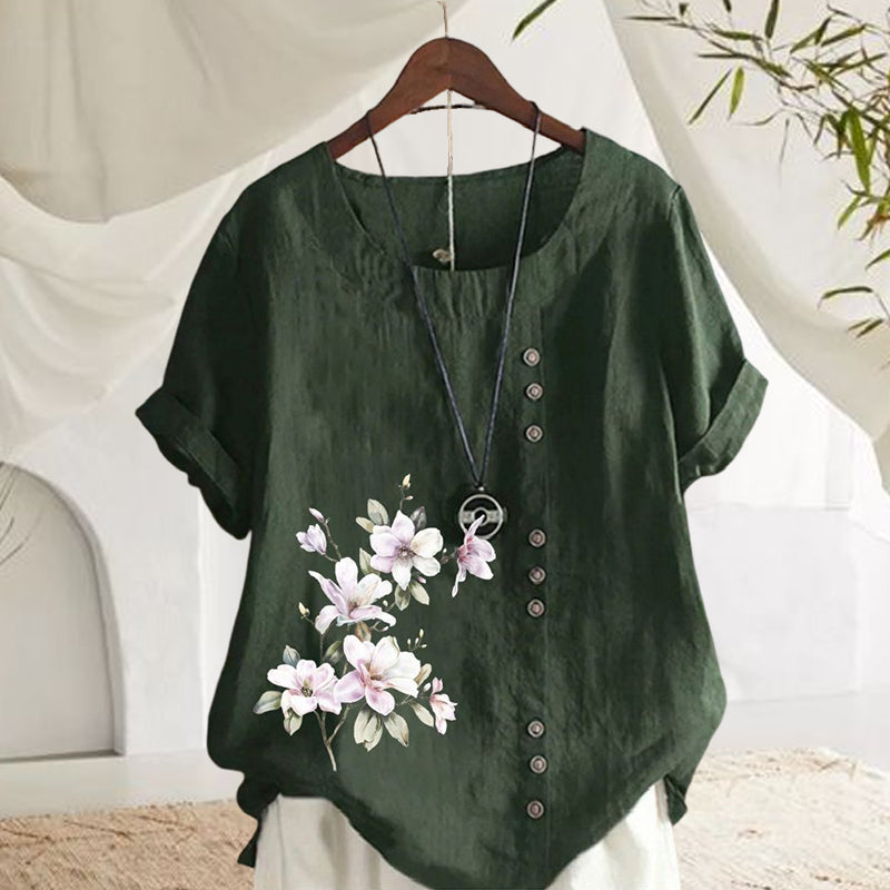 Floral Cotton Linen Shirt