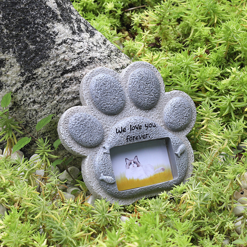 Paw Print Pet Tombstone Cat/Dog Memorial