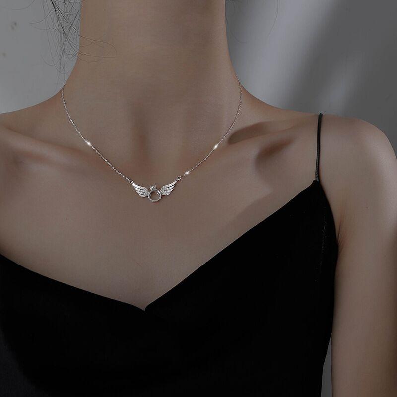 925 Sterling Silver Angel Wing Necklace