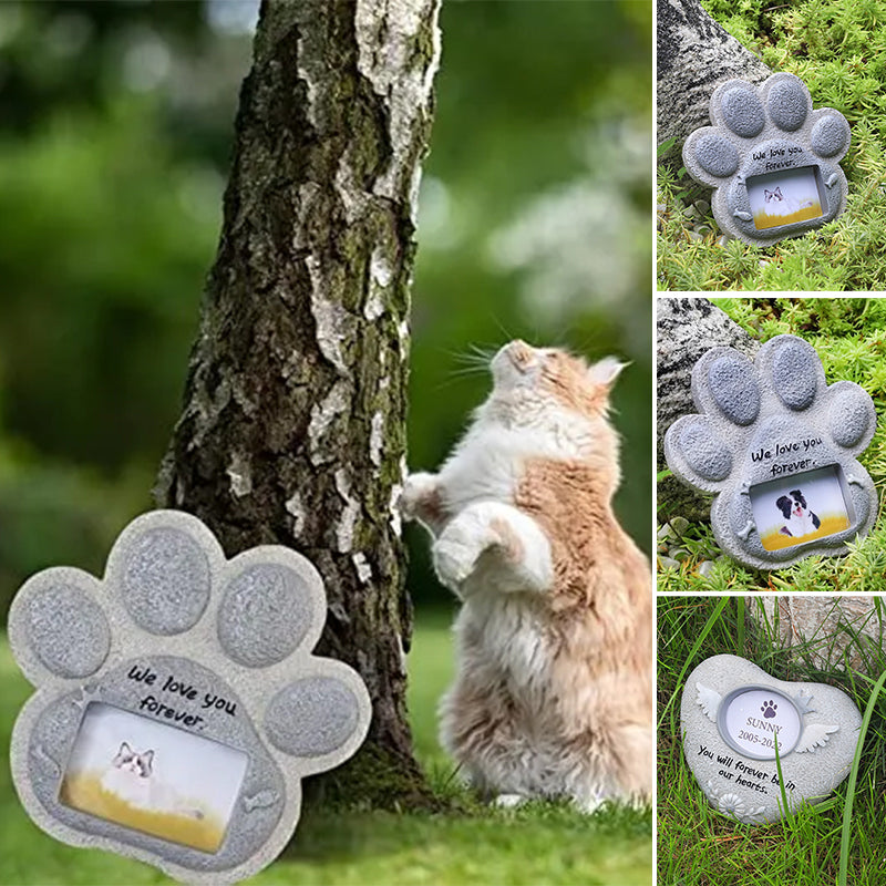 Paw Print Pet Tombstone Cat/Dog Memorial