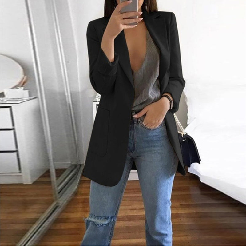 Women's Fashion Lapel Slim Cardigan Temperament Suit Jacket