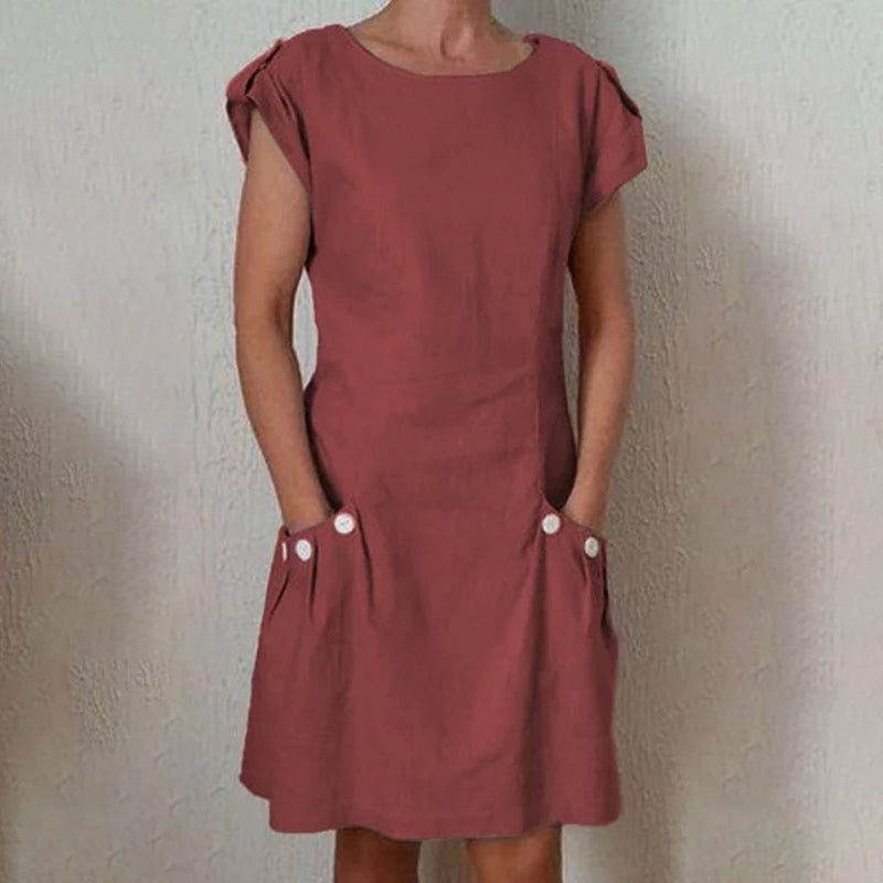 Solid Color Casual Fashion Dress