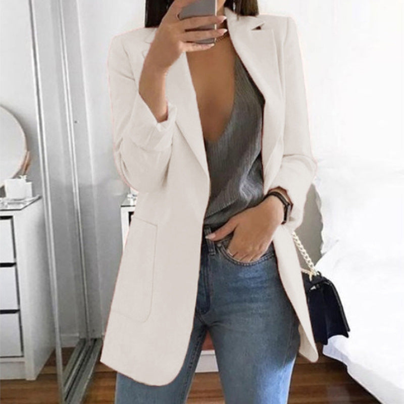 Women's Fashion Lapel Slim Cardigan Temperament Suit Jacket