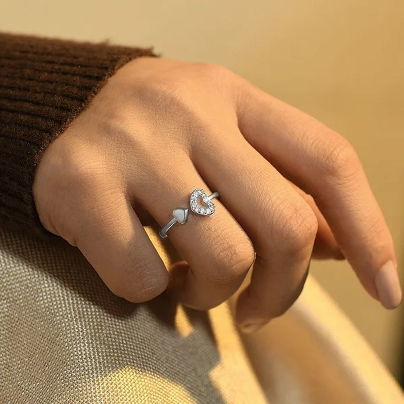 Double Heart Cutout Ring