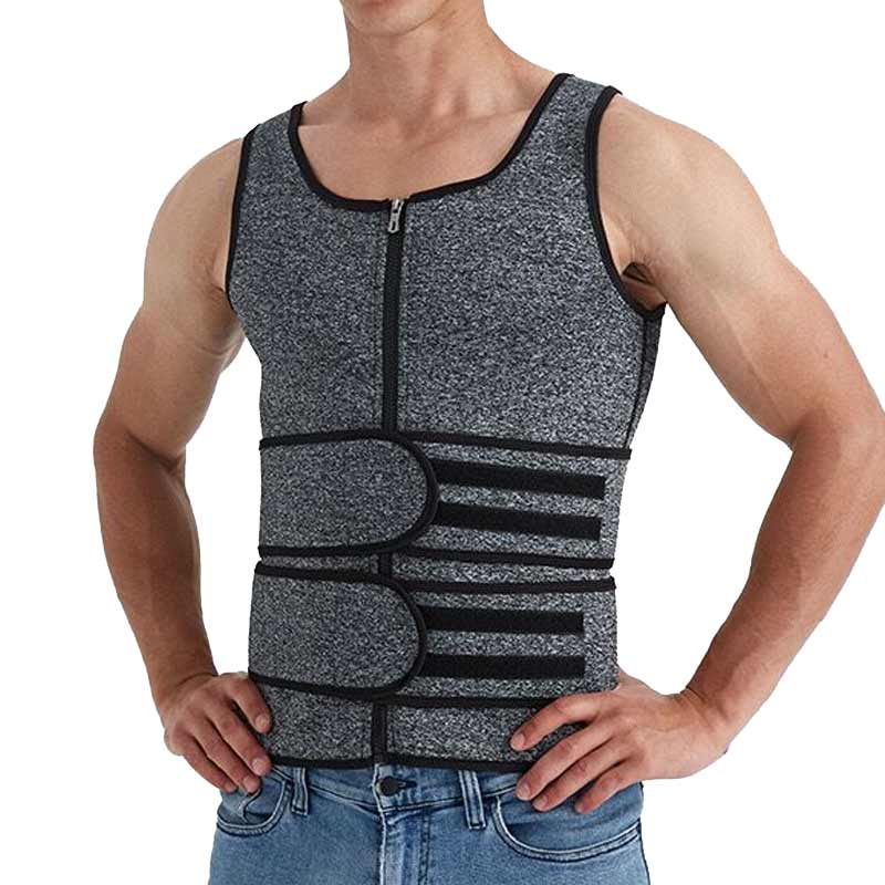 Men's vest with plastic belt