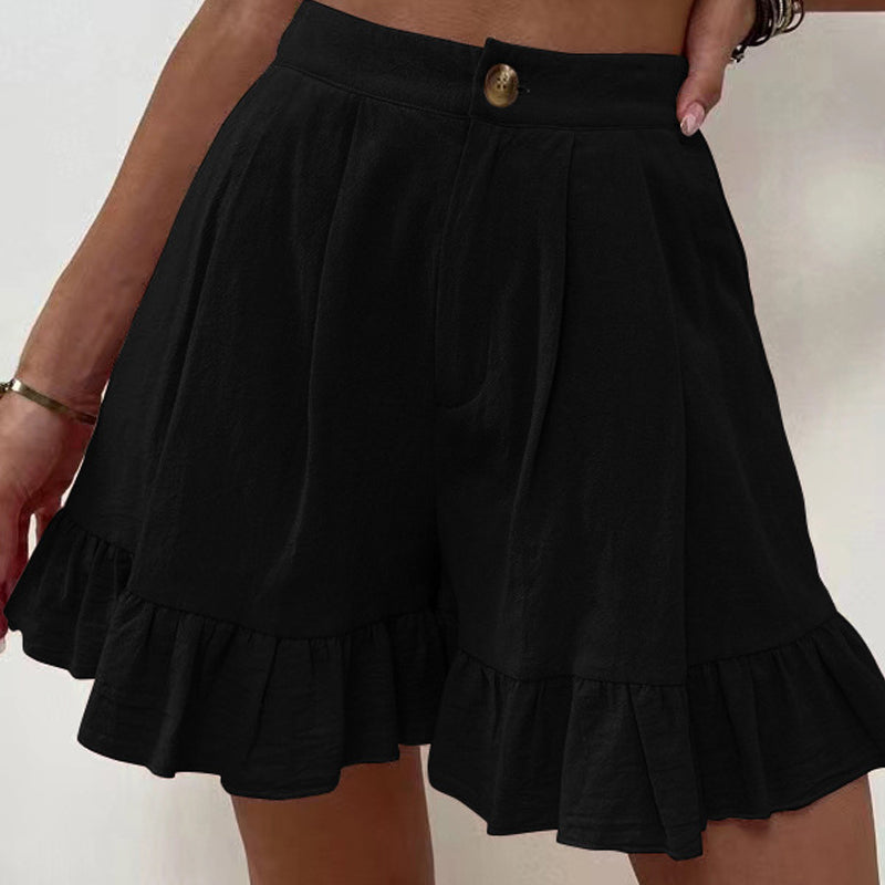 Women's High Waist Ruffle Shorts